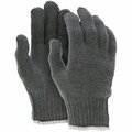 Mcr Safety Gloves, Hvy Wgt Cot/Poly Gray  Medium, 12PK 9507M